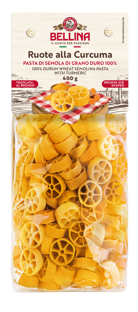 BELLINA גלגלי פסטה בכורכום