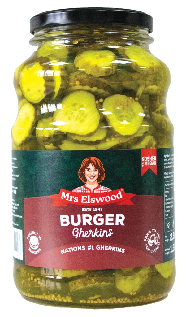 MRS ELSWOOD מלפפונים חמוצים להמבורגר 